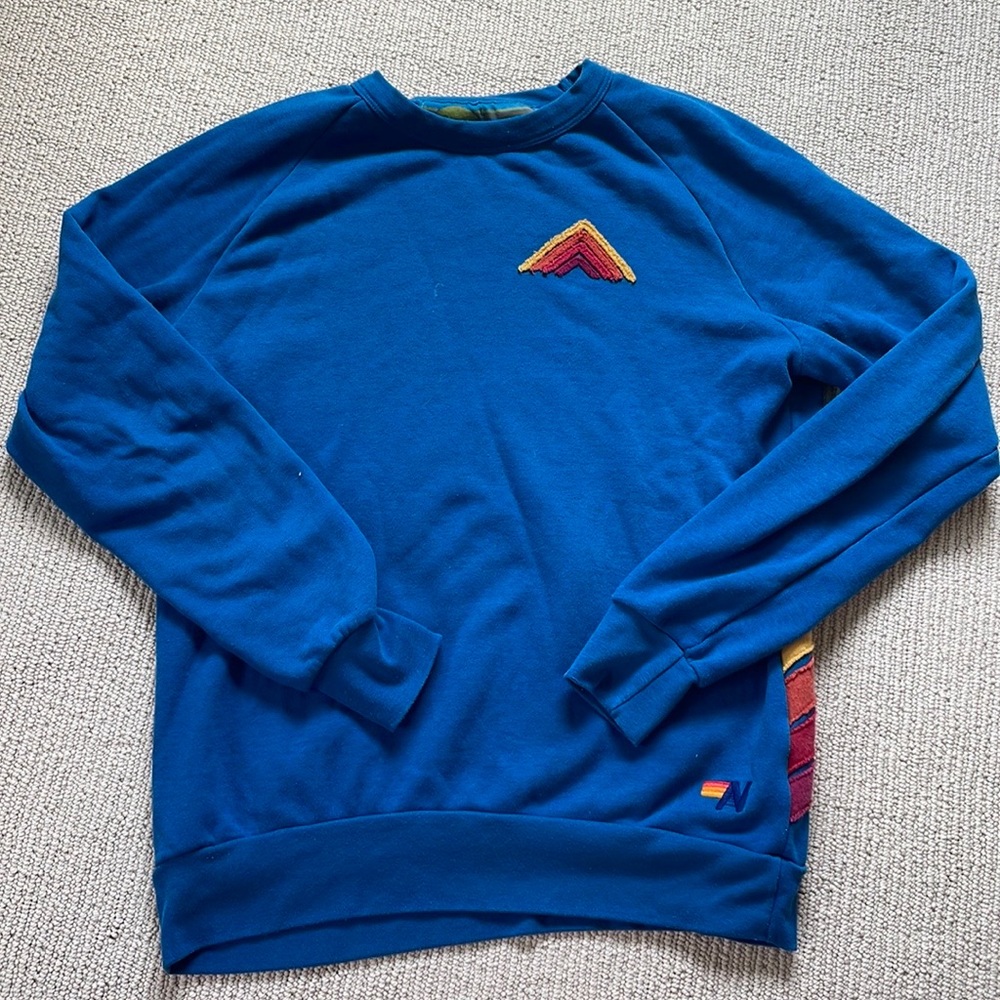 AVIATOR NATION BLUE MOUNTAIN CREWNECK WITH BACK DETAIL